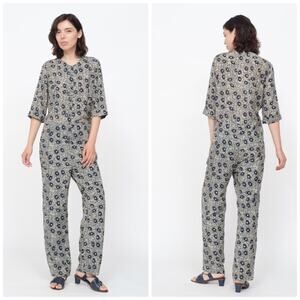 Sea NY Womens Lucia Floral Straight Leg Jumpsuit in Green Size 2 NEW